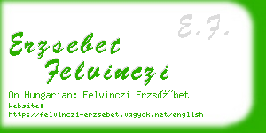 erzsebet felvinczi business card